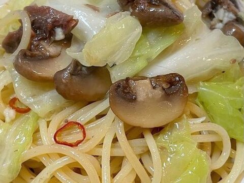 キャベツのオイルパスタ